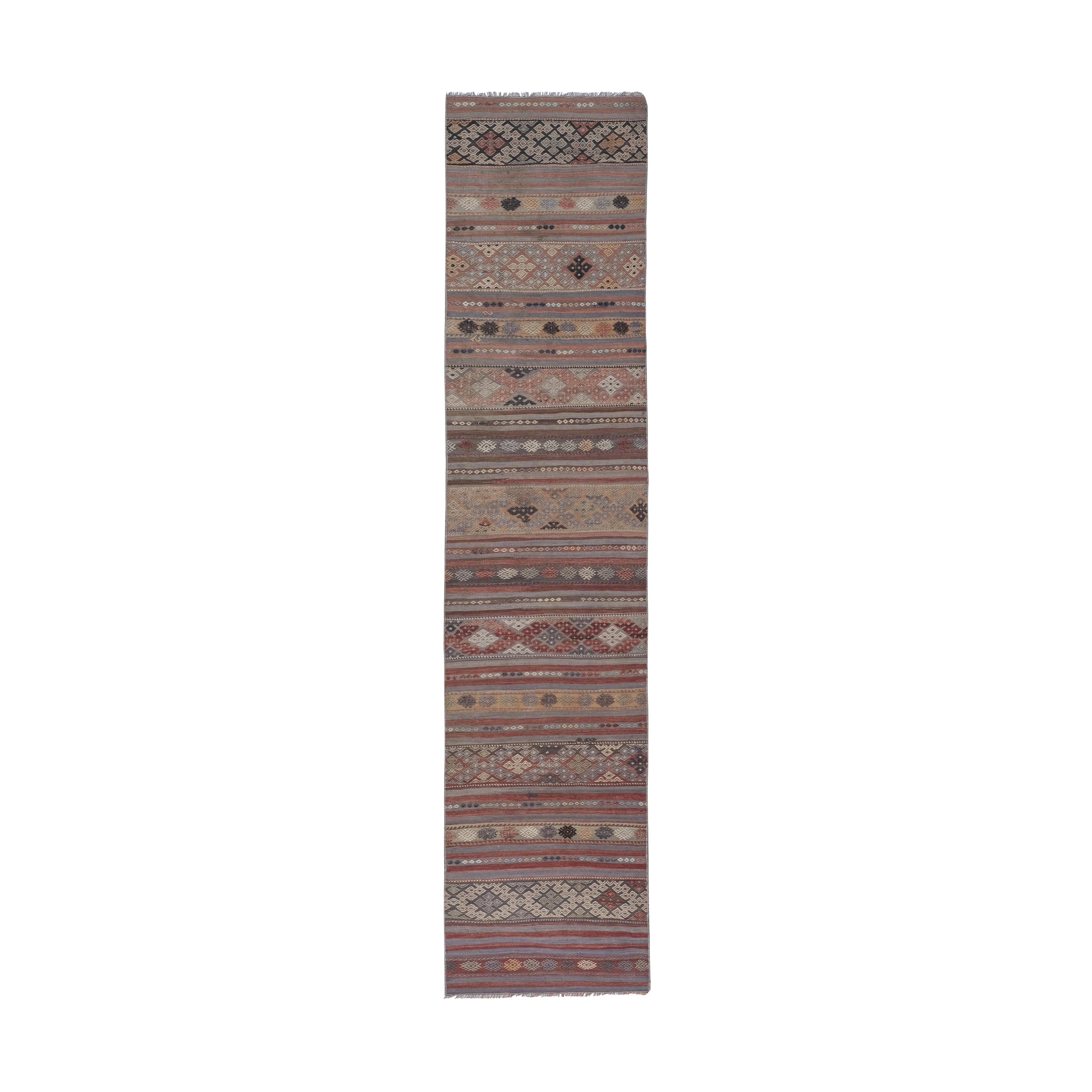 Vintage Turkish Kilim Runner 2'6'' x 10'8''