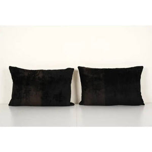 Silk Ikat Velvet Pillow Cover Set of 2 | 16'' x 24''
