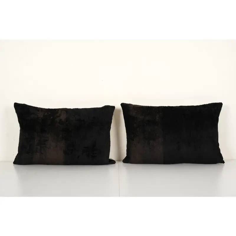 Silk Ikat Velvet Pillow Cover Set of 2 | 16'' x 24''