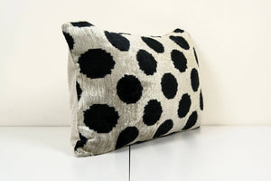 Silk Ikat Velvet Pillow Cover | 16'' x 24''