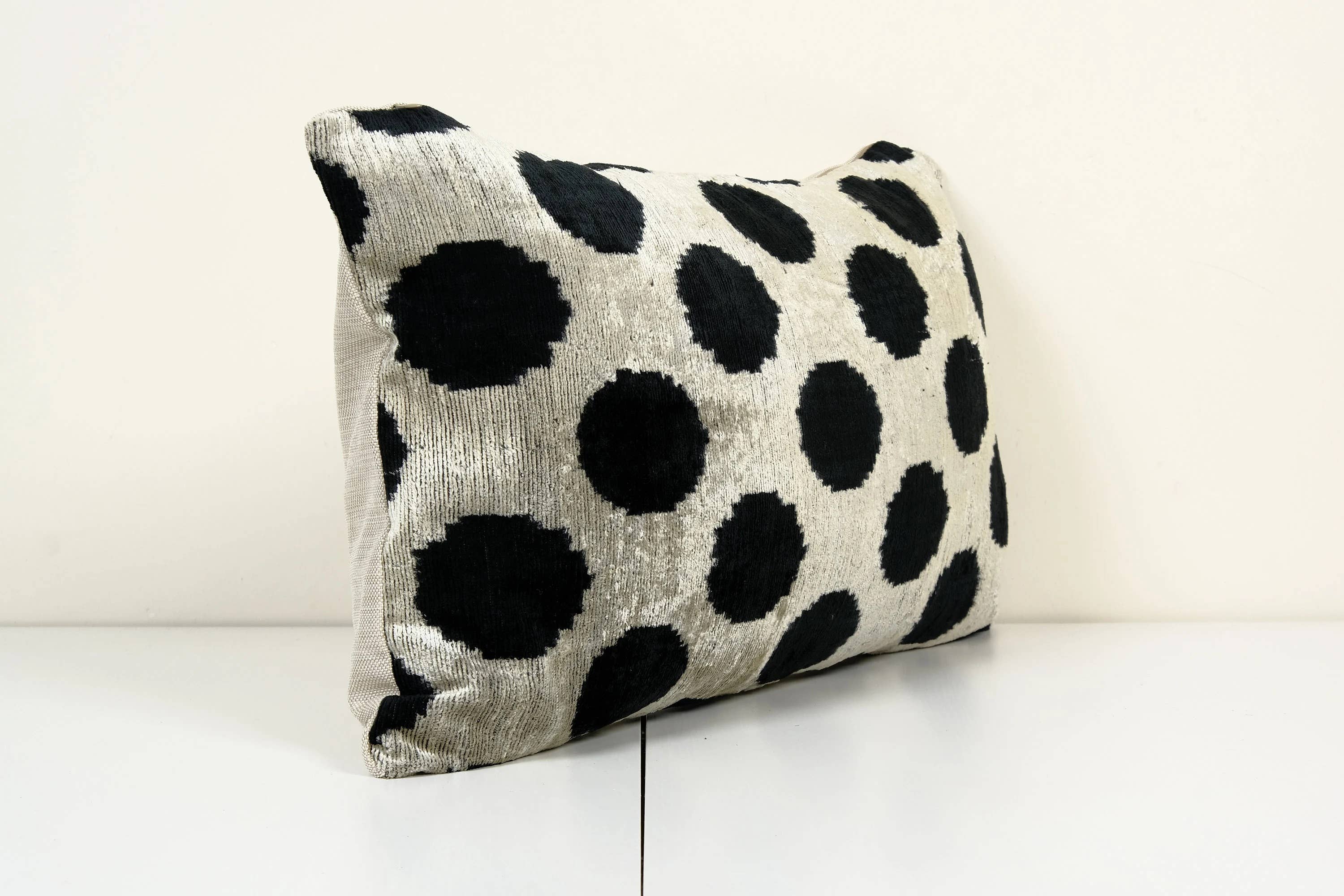 Silk Ikat Velvet Pillow Cover | 16'' x 24''