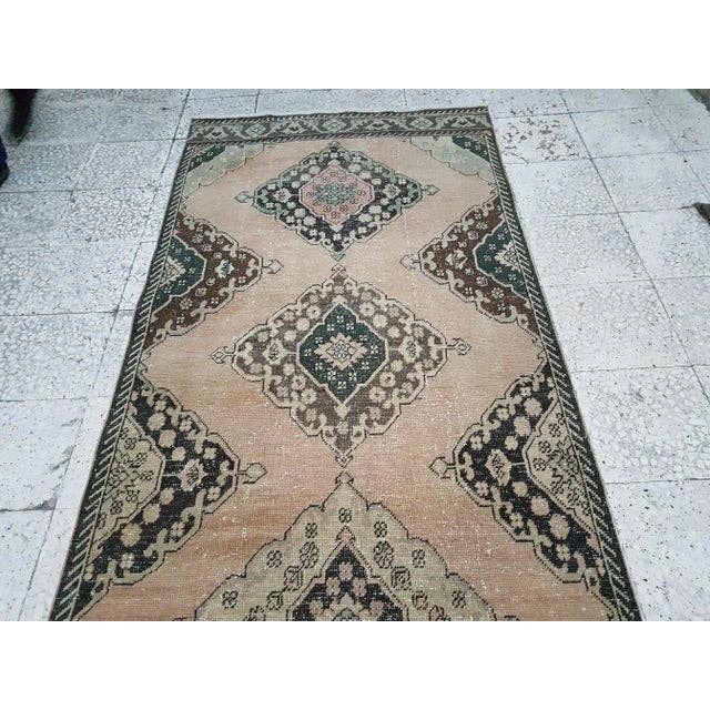 Vintage Turkish Anatolian Oushak Runner 3'8'' x 12'8''