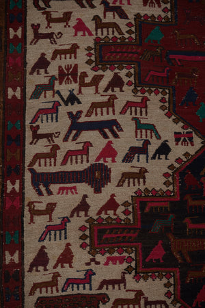 Vintage Soumac Kilim Rug 3'5'' x 4'7''