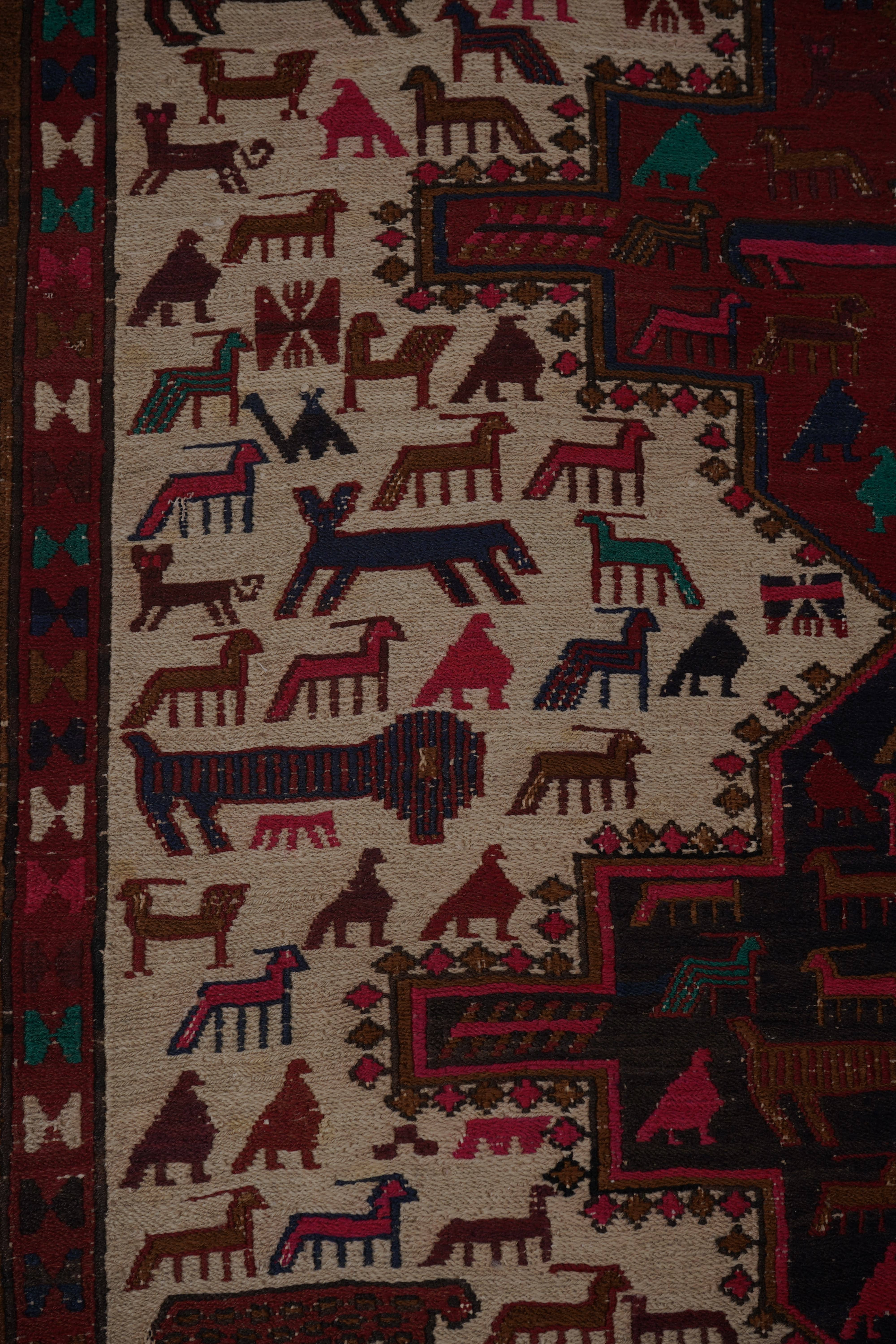 Vintage Soumac Kilim Rug 3'5'' x 4'7''