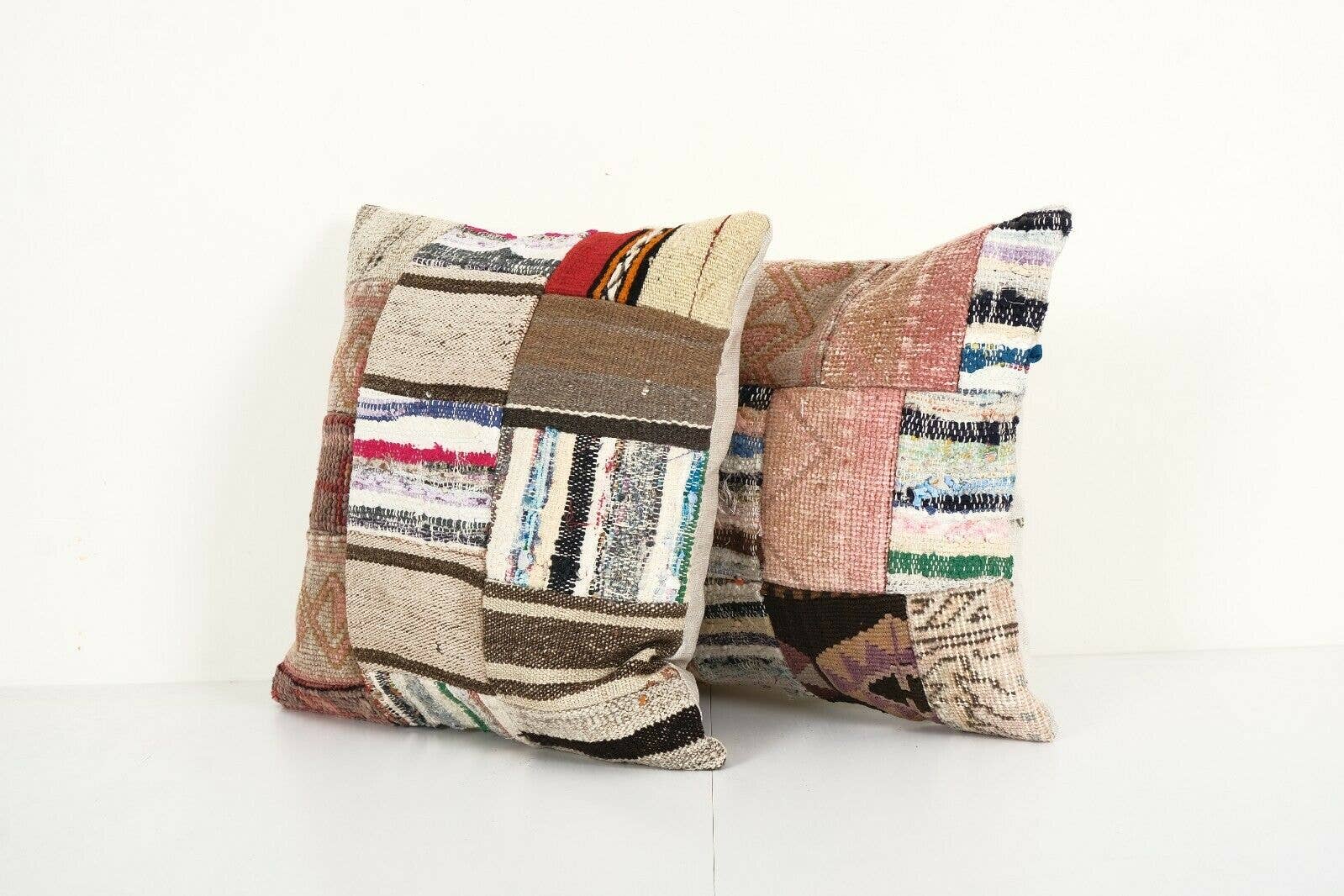 Kilim Patchwork Pillow Cover Set of 2 | 18'' x 18''