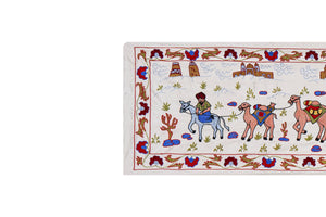 Hand-Embroidered Suzani Wall Hanging & Bedspread 1'8'' x 6'1''