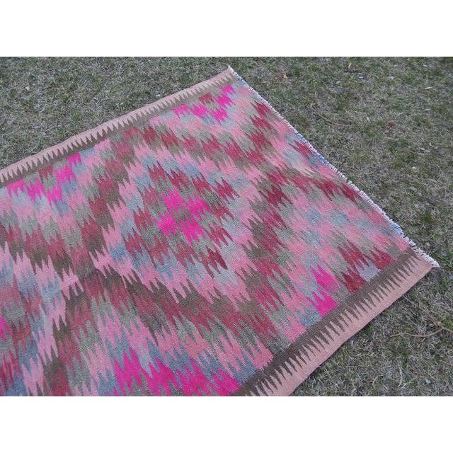 Vintage Caucasian Kilim Runner 3'11'' x 9'6''