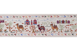Hand-Embroidered Vintage Textile | 3'5'' x 6'4'' Camel