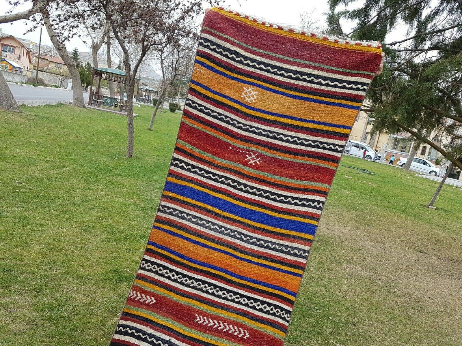 Vintage Turkish Kilim Runner 2'5'' x 21'4''