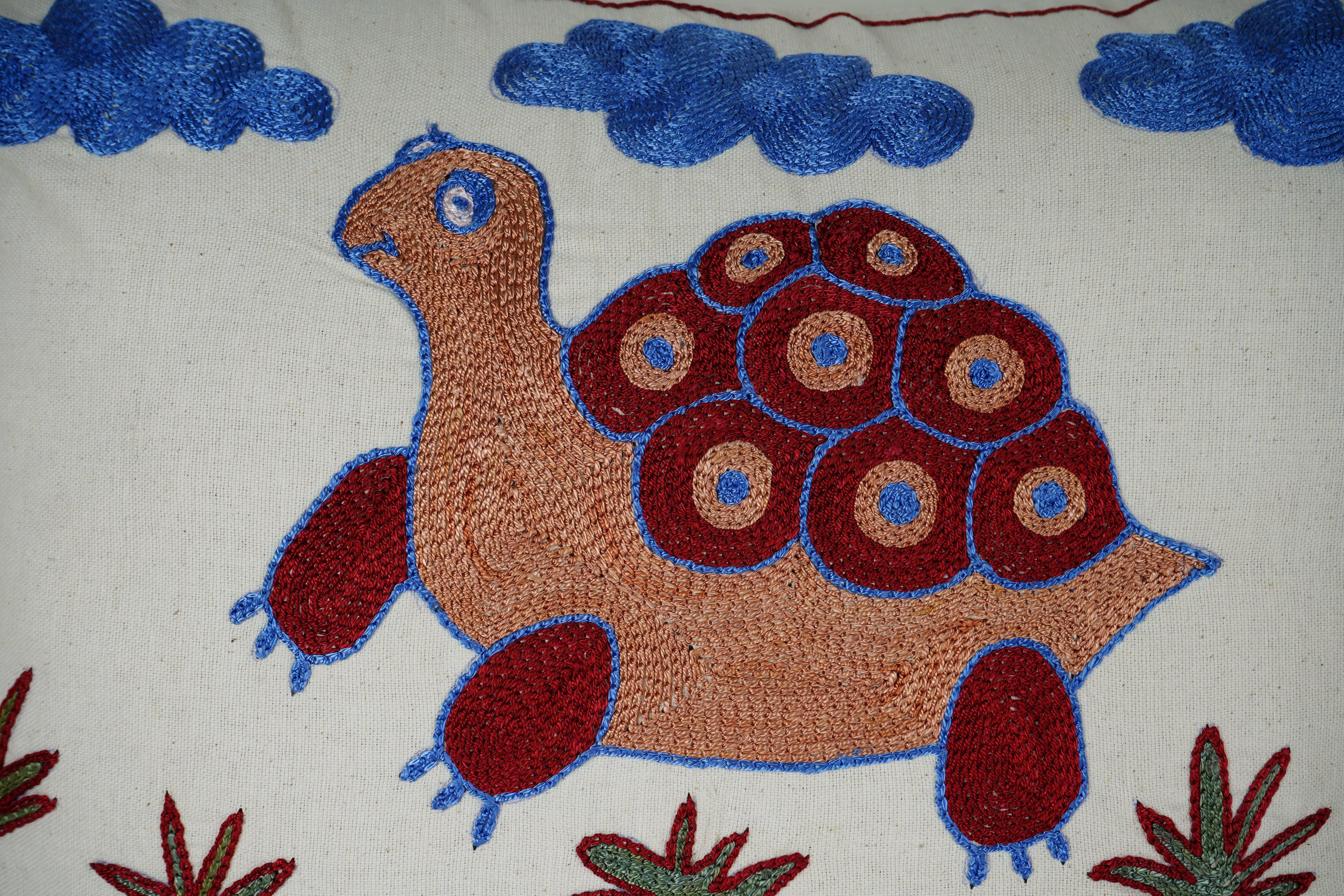 Turtle Suzani Pillow Cover Set of 2 | 19'' x 19''