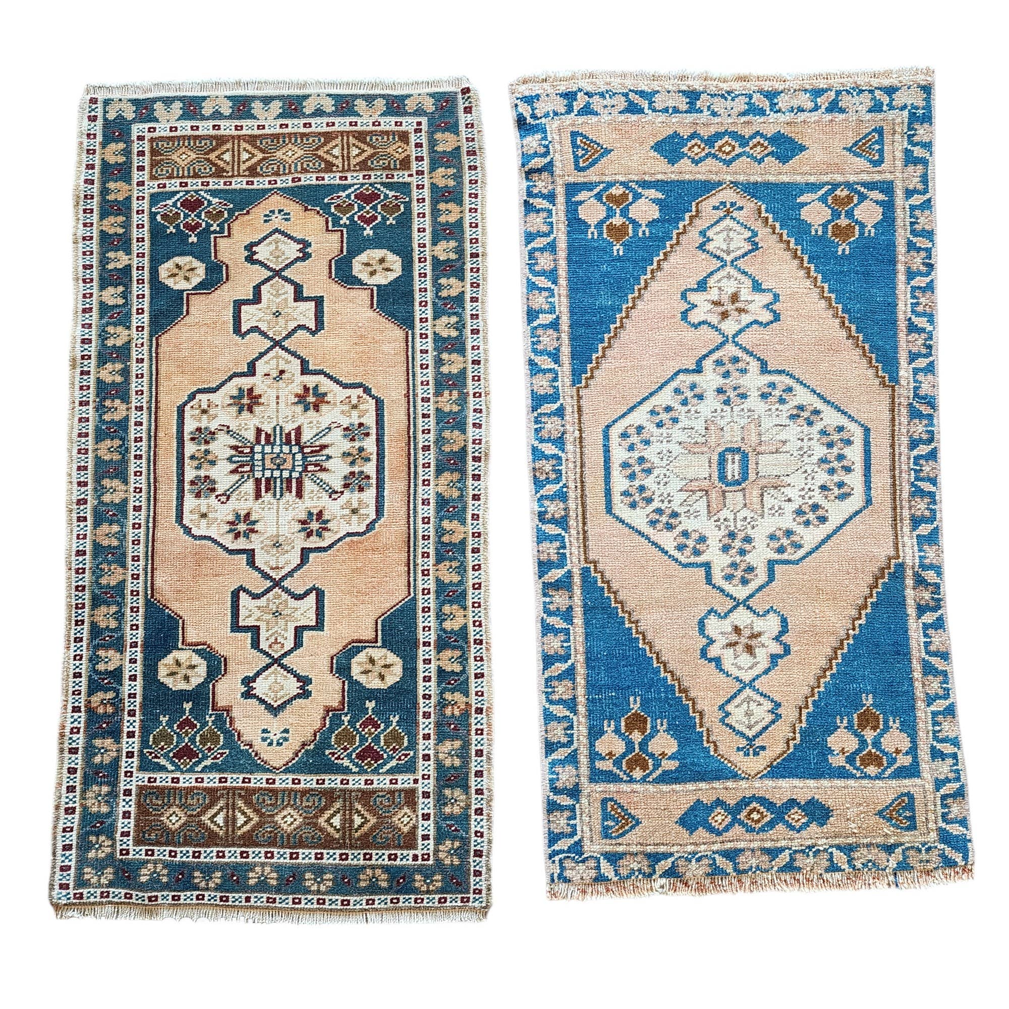 Vintage Turkish Yastik Rugs Set of 2 | 22'' x 42''