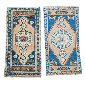 Vintage Turkish Yastik Rugs Set of 2 | 22'' x 42''