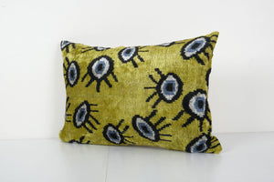 Silk Ikat Velvet Pillow Cover | 16'' x 23''