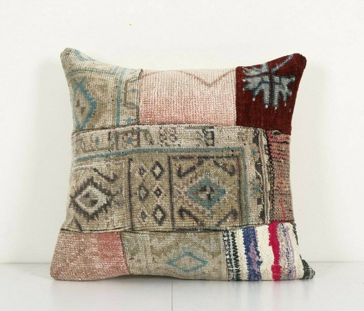 Kilim Patchwork Pillow Cover | 18'' x 19''