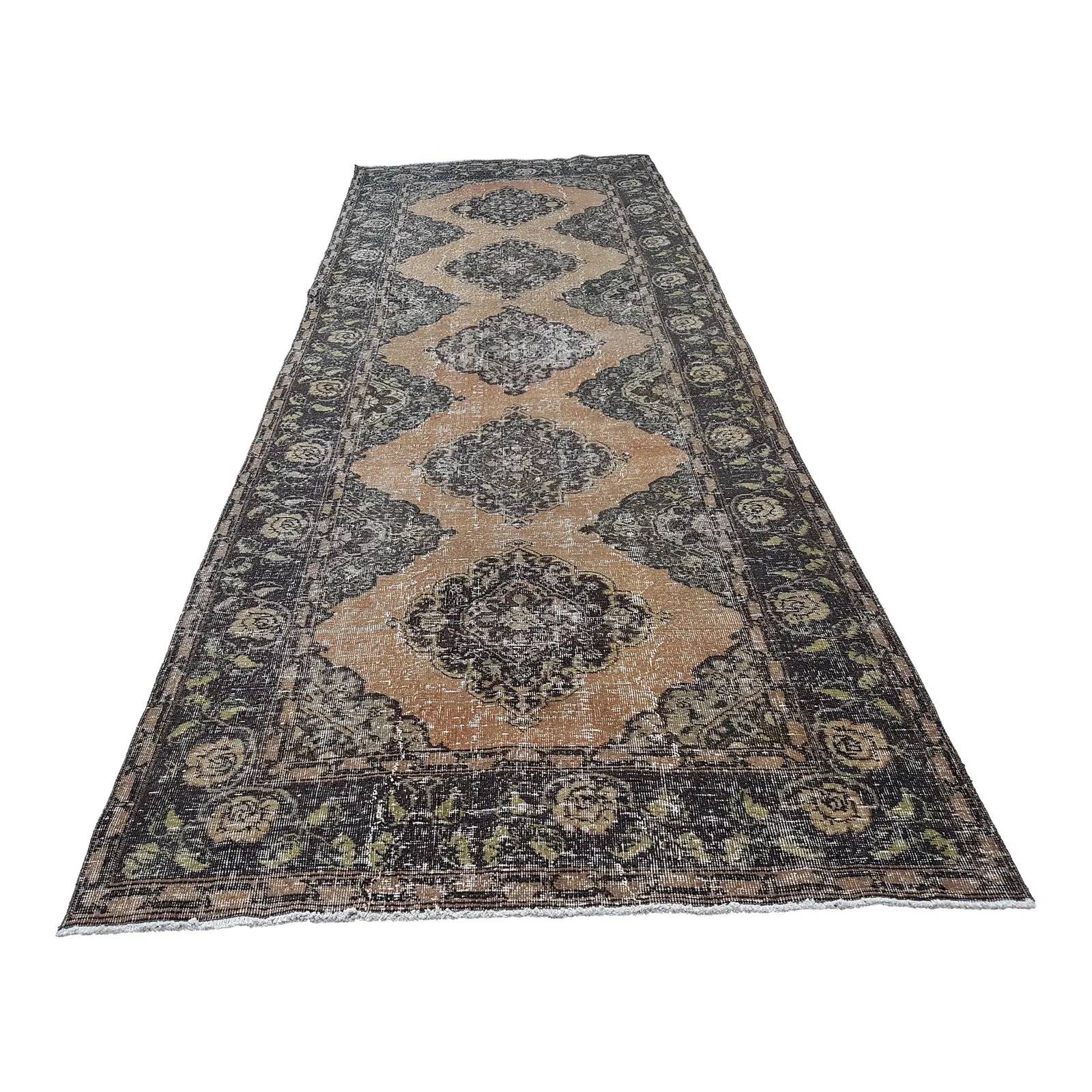 Vintage Turkish Anatolian Oushak Rug 4'7'' x 12'4''