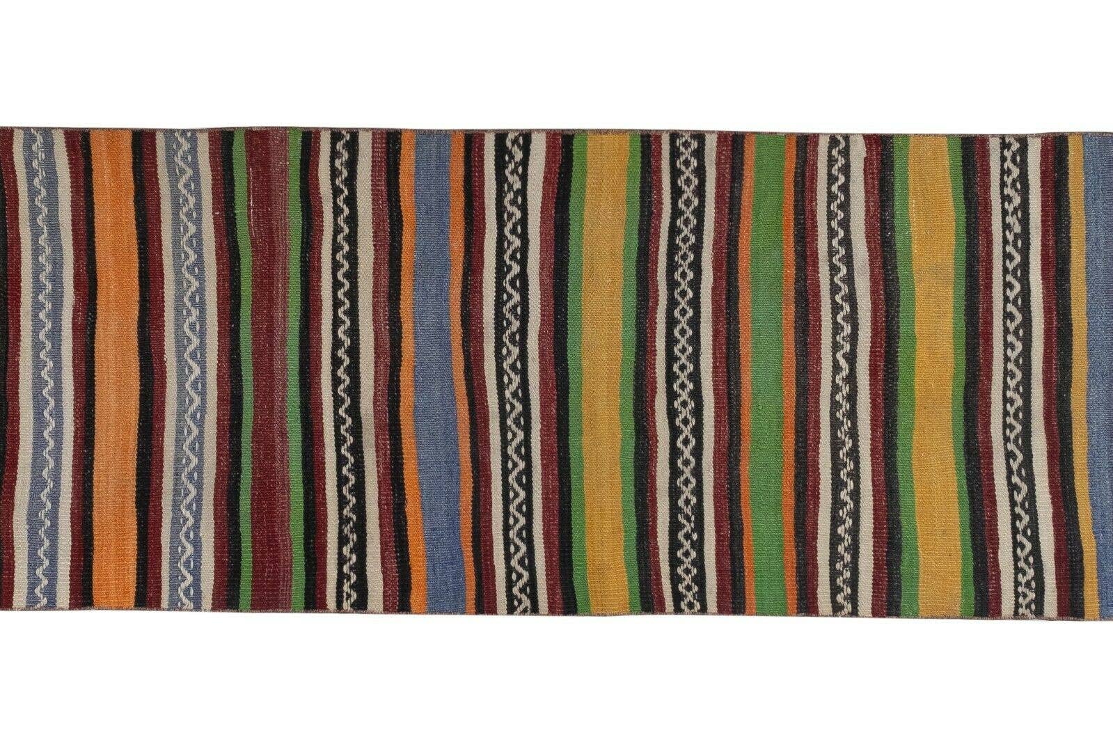 Vintage Turkish Kilim Runner 2'3'' x 10'10''