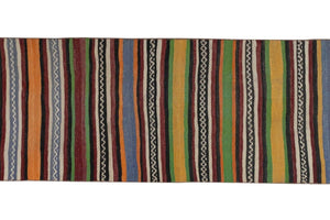 Vintage Turkish Kilim Runner 2'3'' x 10'10''