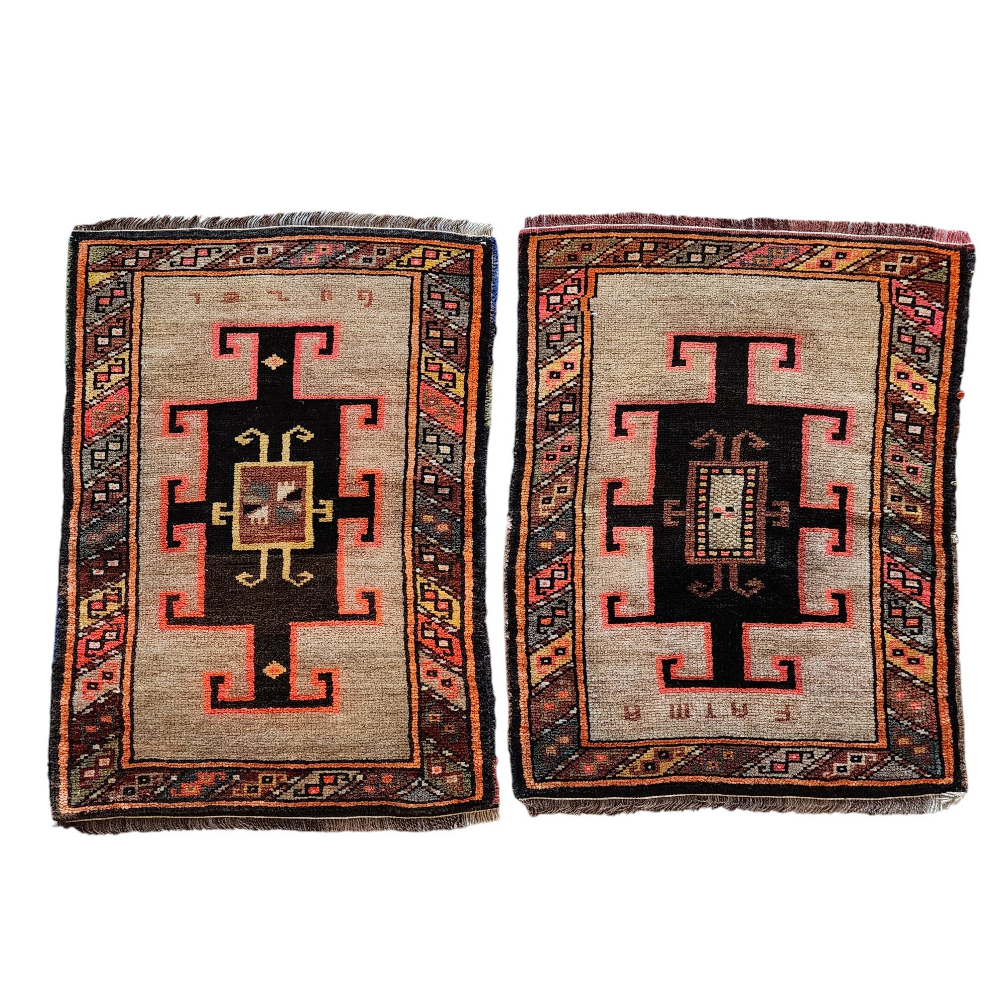 Vintage Oushak Yastik Rugs Set of 2 | 22'' x 31''