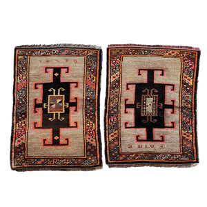 Vintage Oushak Yastik Rugs Set of 2 | 22'' x 31''