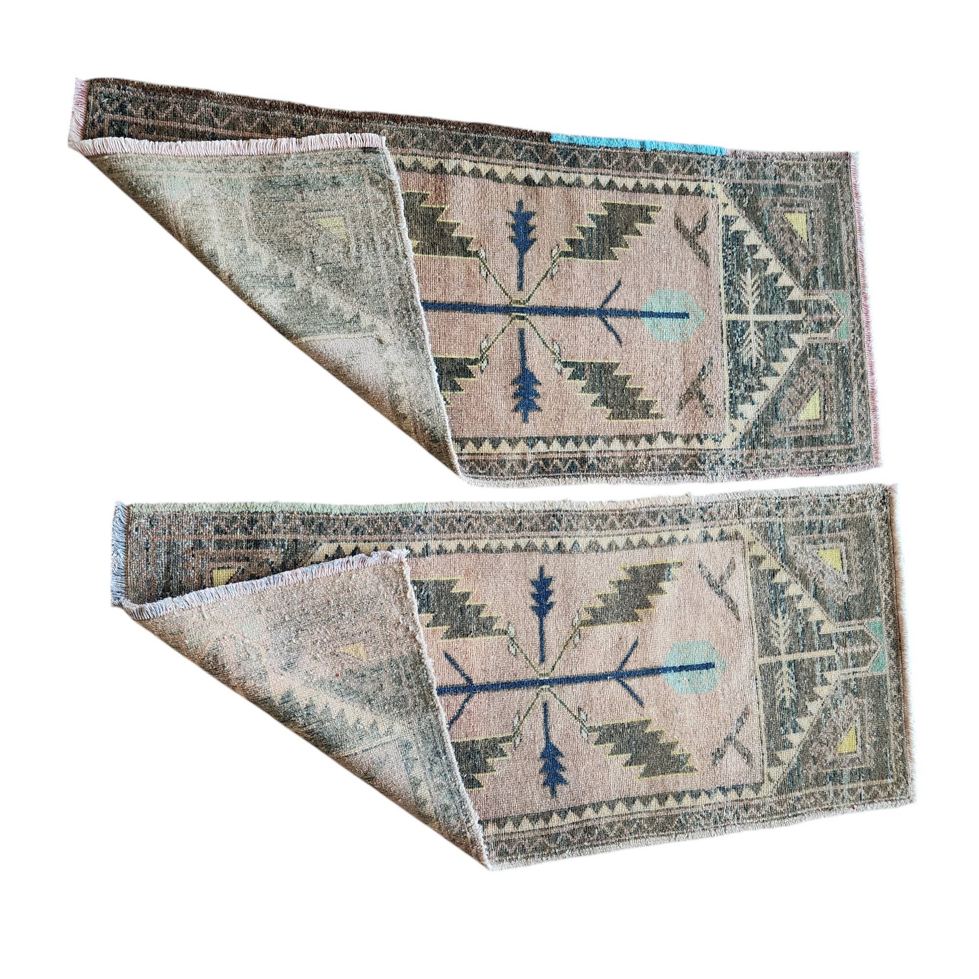 Vintage Turkish Yastik Rugs Set of 2 | 20'' x 45''