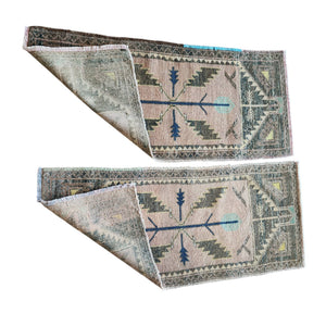 Vintage Turkish Yastik Rugs Set of 2 | 20'' x 45''