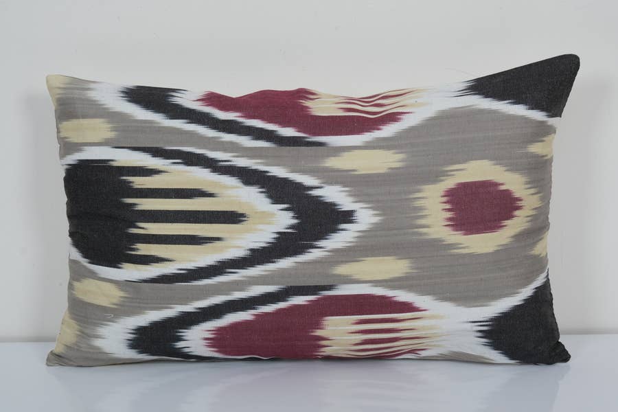 Silk Ikat Velvet Pillow Cover | 12'' x 20''