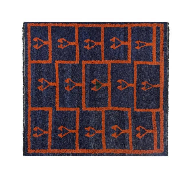 Vintage Turkish Shaggy Rug 6' x 6'2''