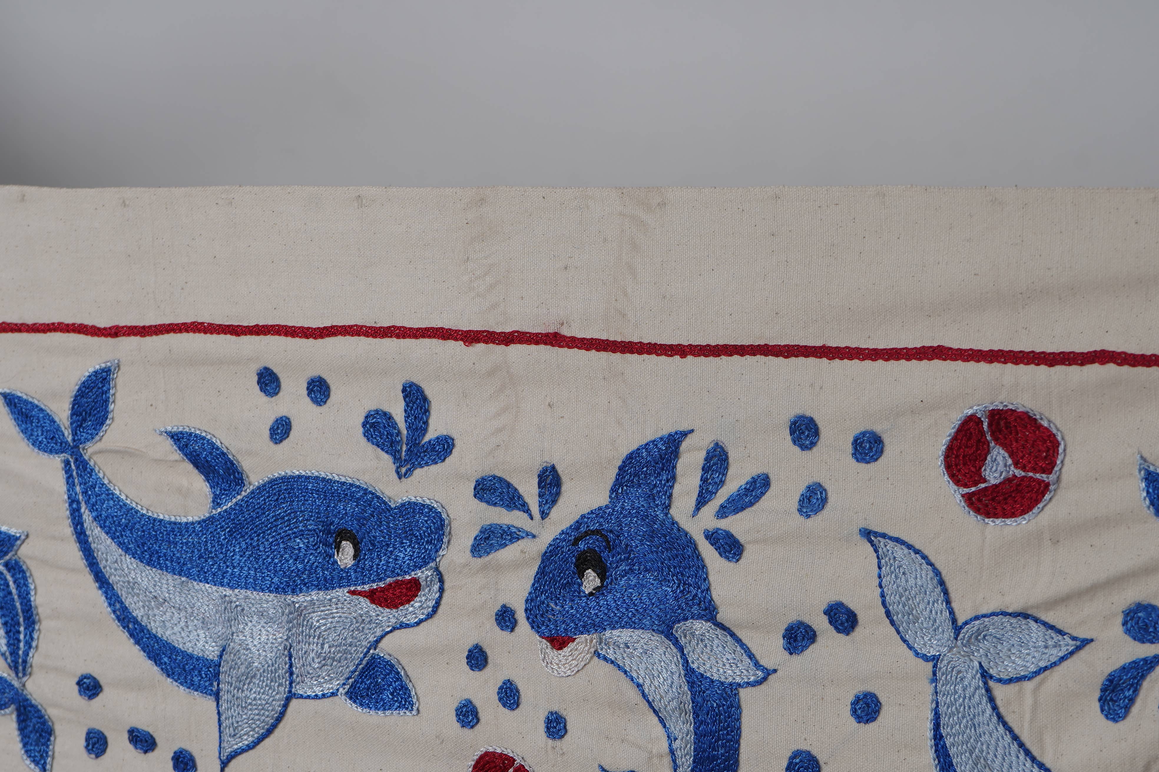 Fish Suzani Wall Hanging & Tablecloth | 20'' x 58''
