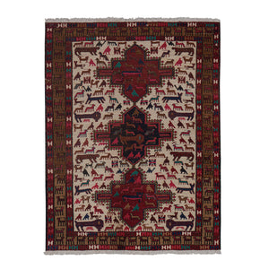 Vintage Soumac Kilim Rug 3'5'' x 4'7''