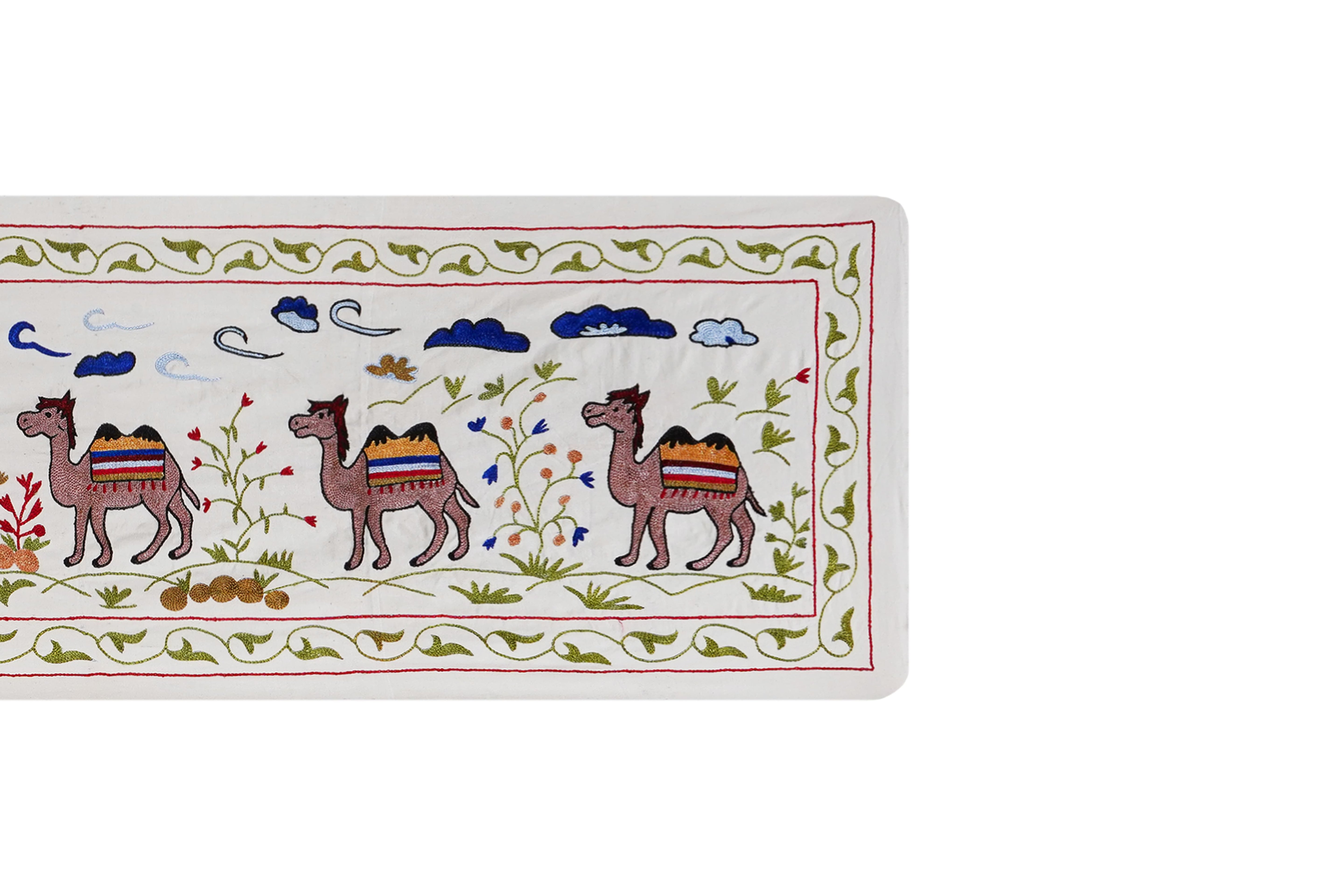 Camel Silk Suzani Wall Hanging & Bedspread 1'8'' x 6'3''