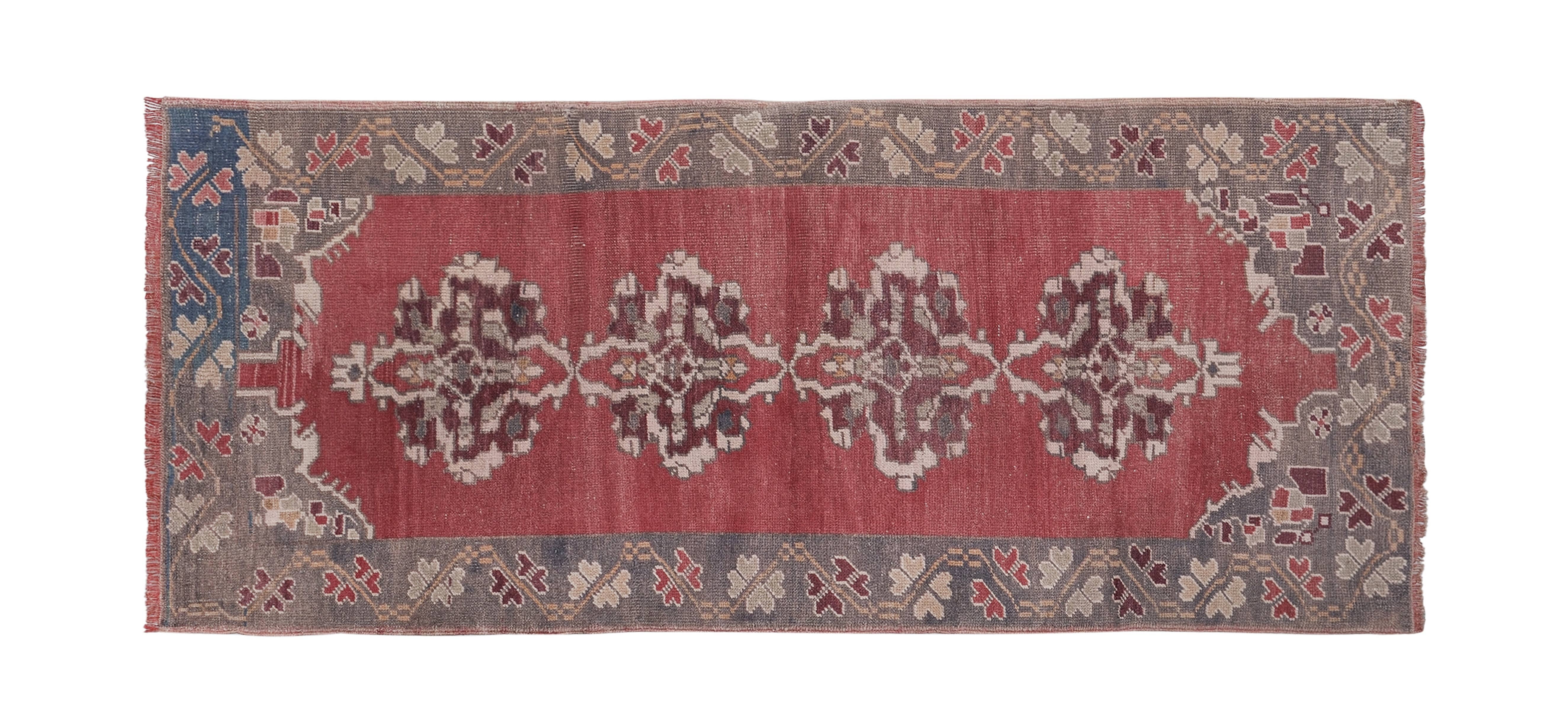Vintage Turkish Anatolian Runner Rug 3'3'' x 7'8''