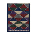 Vintage Checkered Turkish Shaggy Tulu Rug 43'' x 54''
