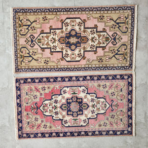Vintage Oushak Yastik Rugs Set of 2 | 22'' x 40''