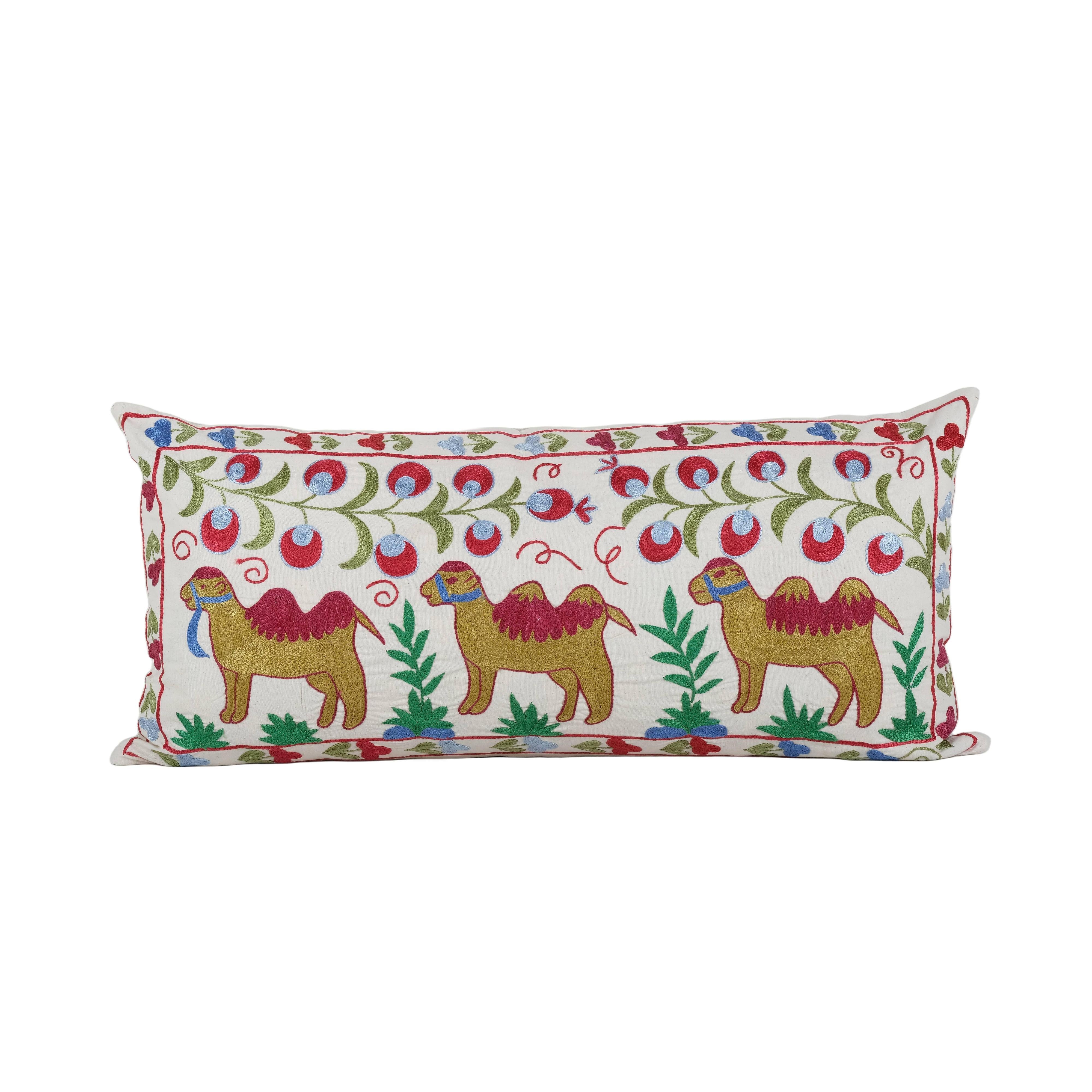 Camel Suzani Bedding Pillow Cover | 18'' x 38''
