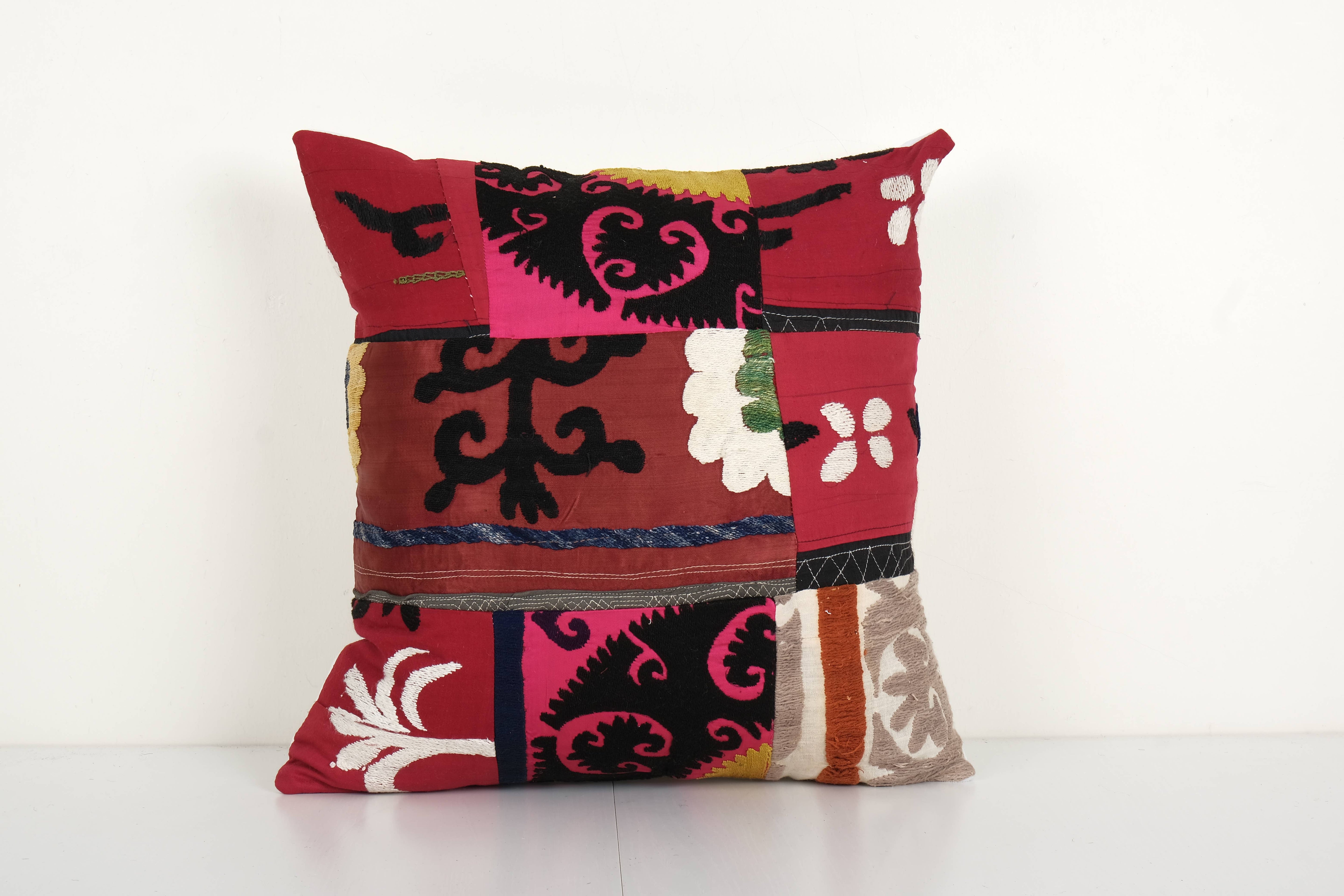 Suzani Patchwork Pillow Cover | 17'' x 18''