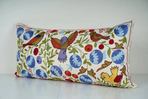 Bird Suzani Bedding Pillow Cover | 18'' x 34''
