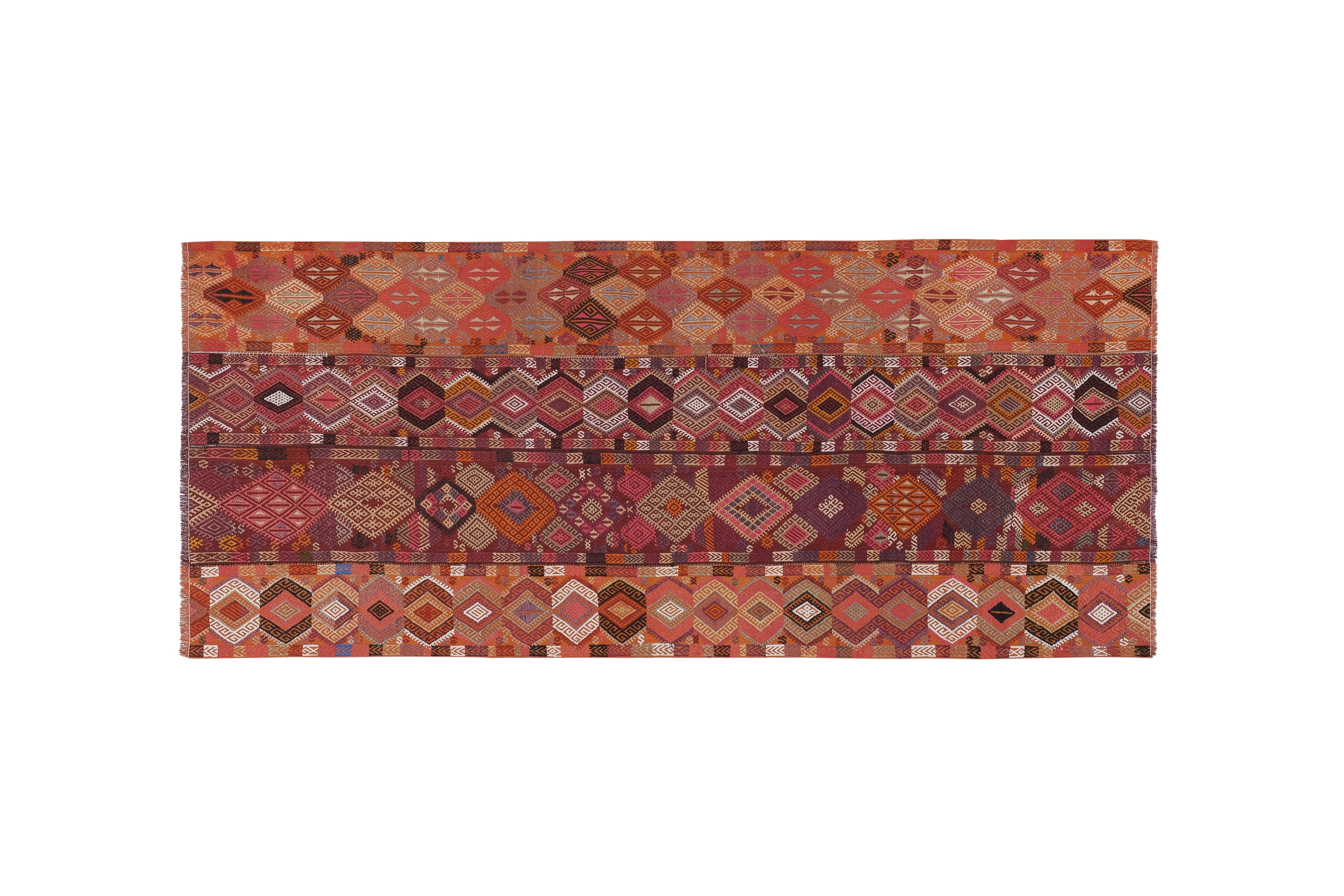 Vintage Sivas Kilim Rug 4'6'' x 10'4''