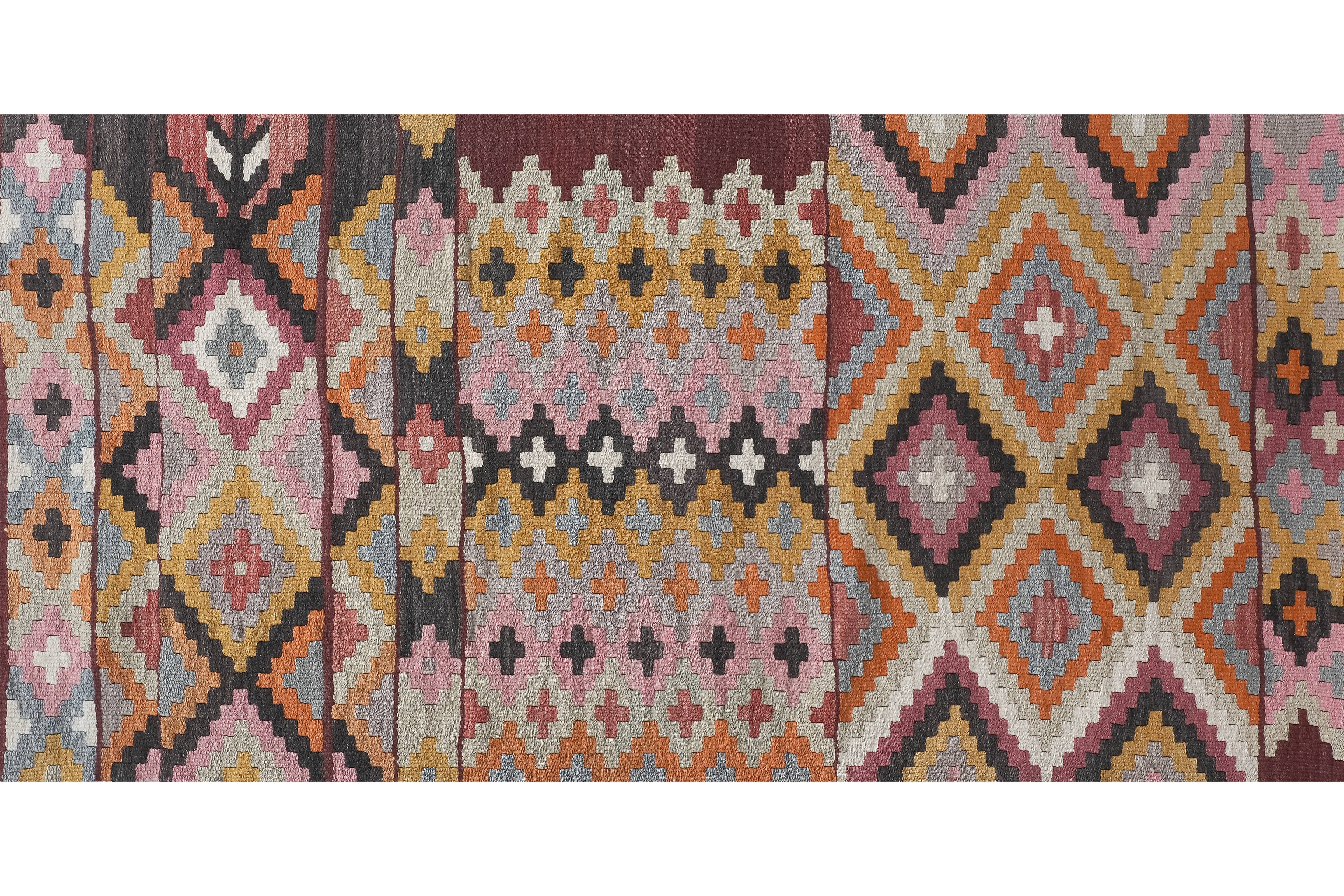 Vintage Turkish Kilim Runner 2'5'' x 15'1''