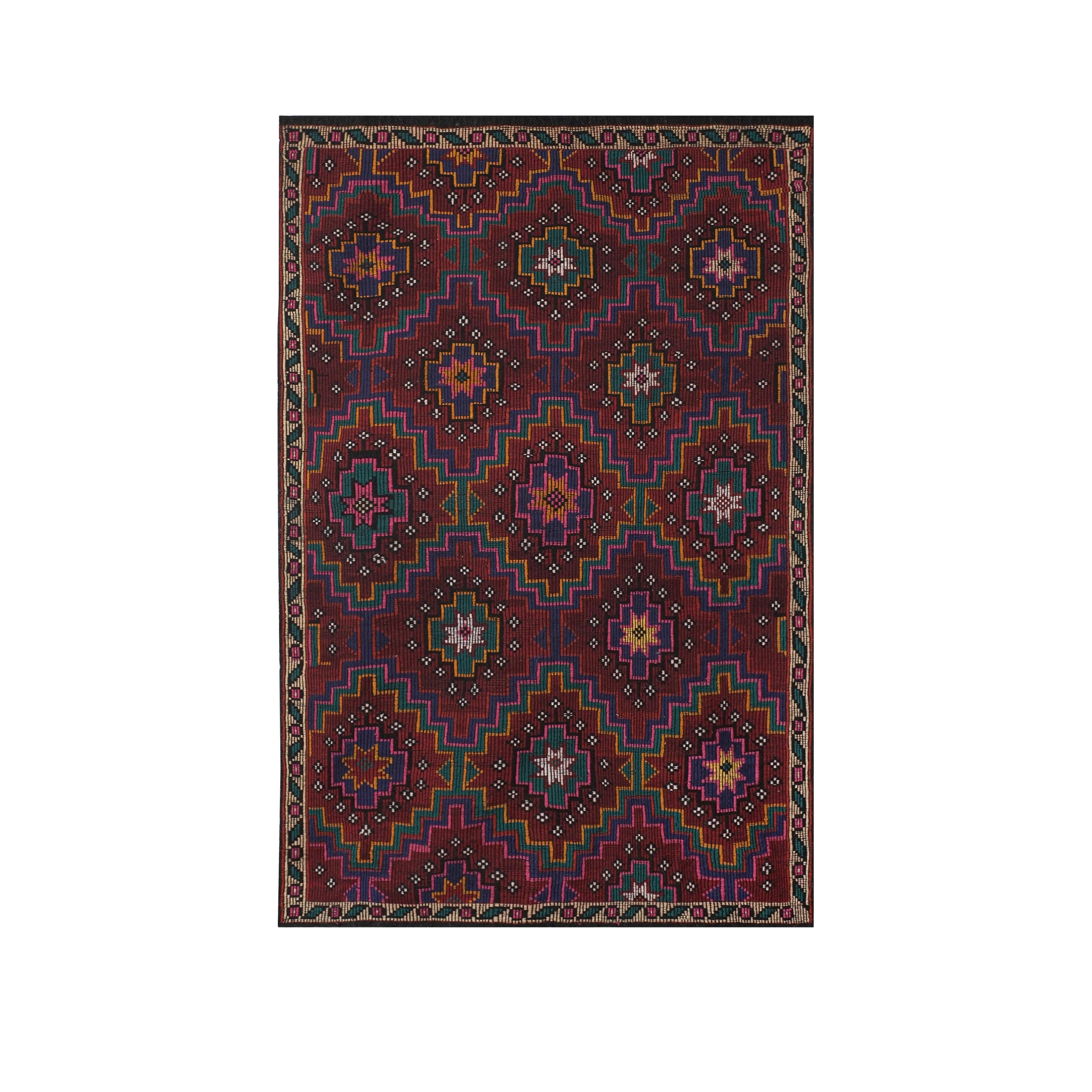 Vintage Turkish Kilim Rug 6'2'' x 9'7''