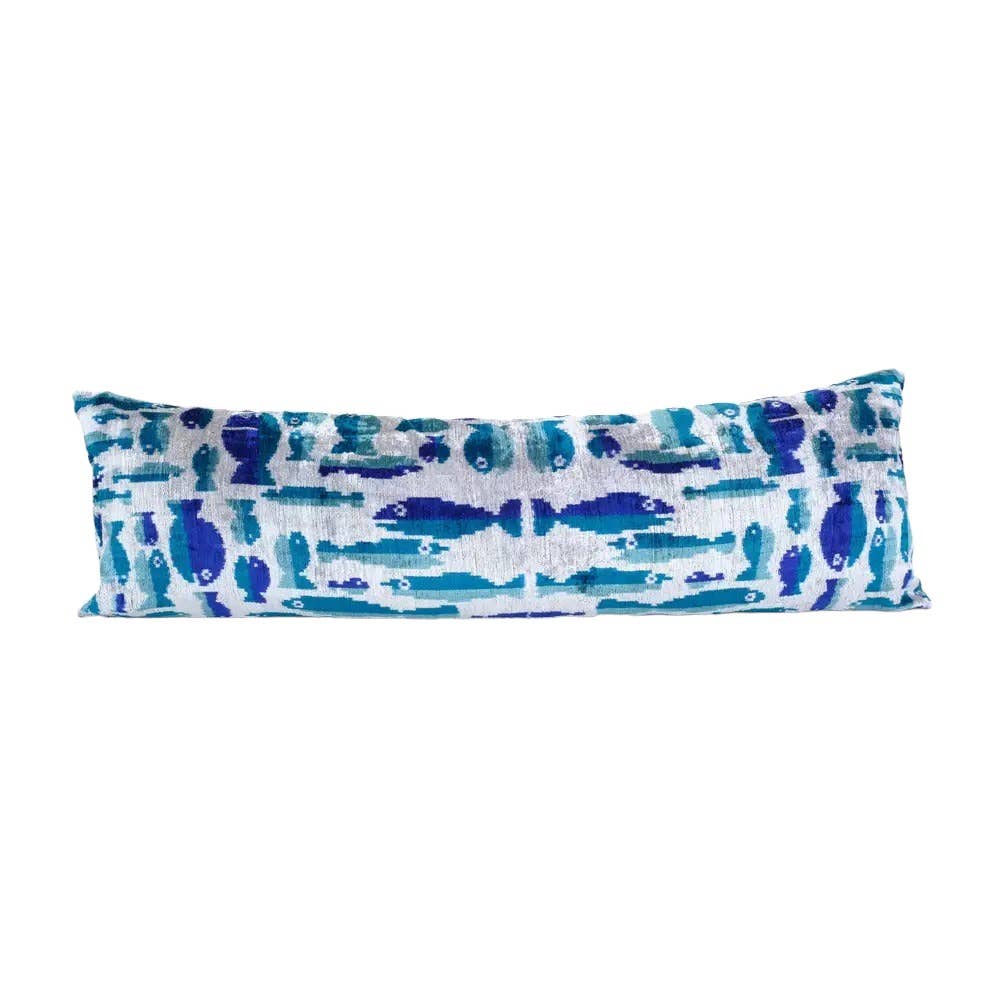 Silk Ikat Velvet Pillow Cover | 16'' x 48''