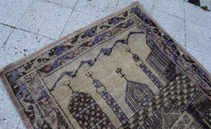 Vintage Turkish Rug 42'' x 59''