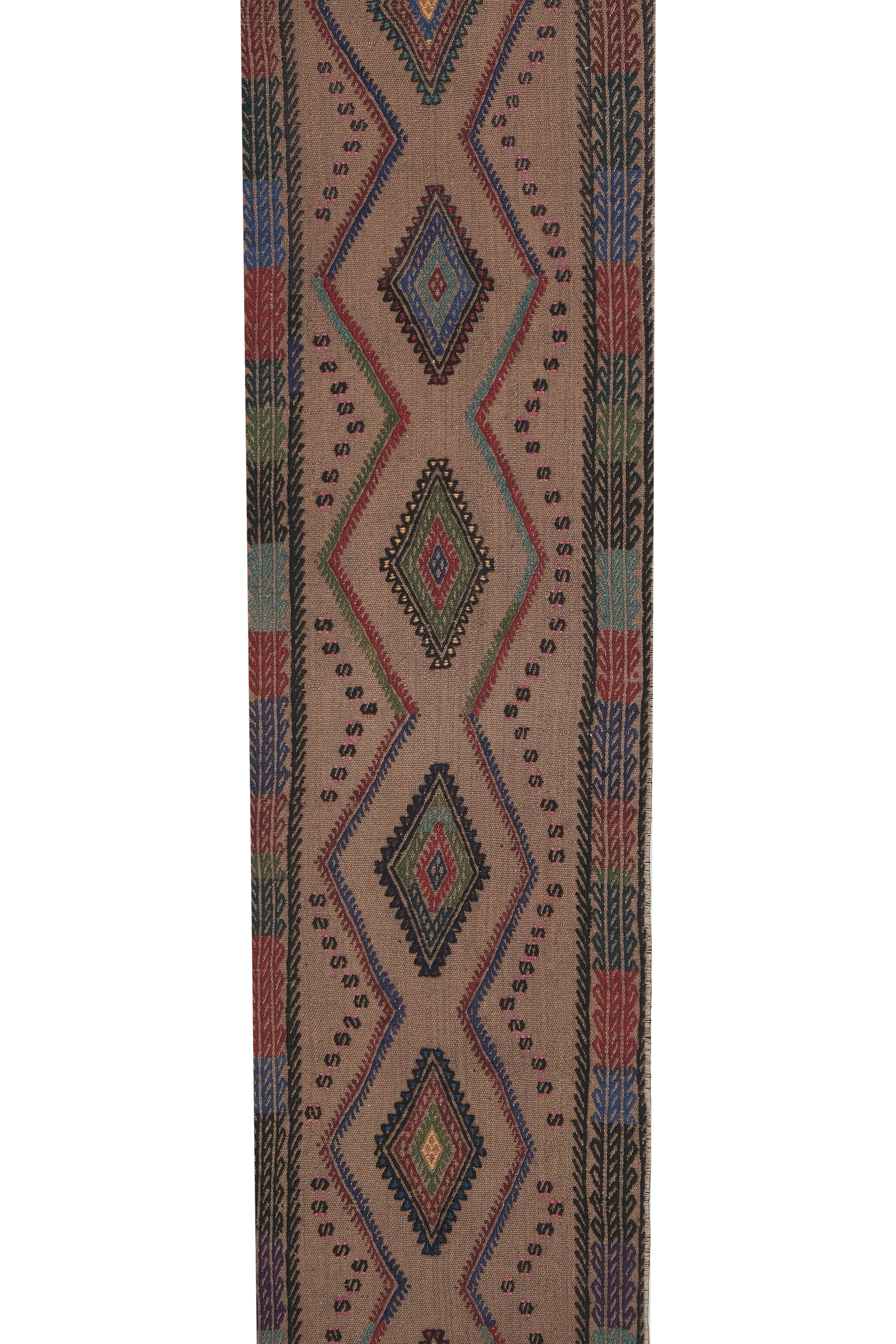 Vintage Turkish Kilim Runner 1'6'' x 13'2''