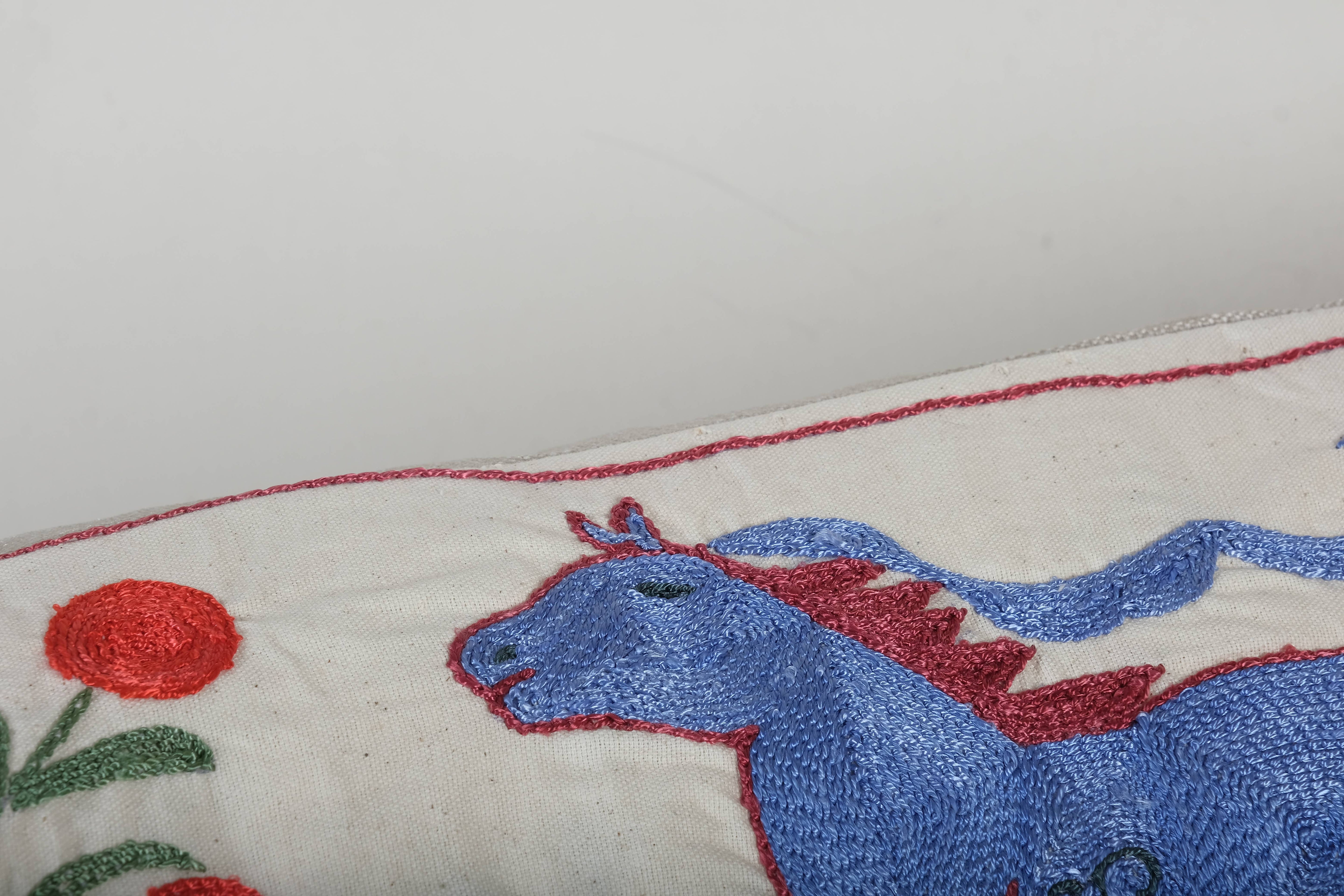 Horse Suzani Bedding Pillow Cover | 18'' x 59''