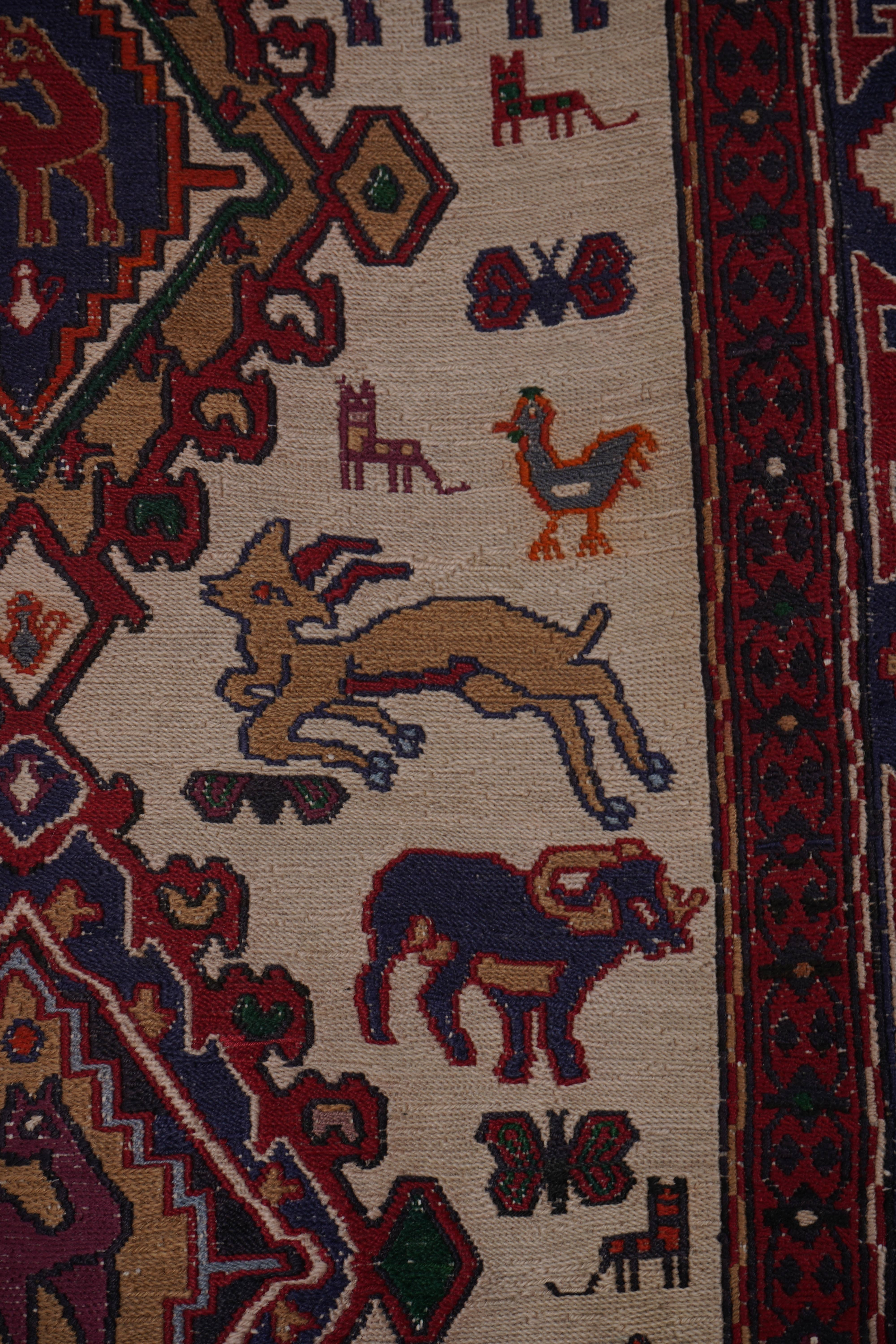 Vintage Soumac Kilim Rug 3'5'' x 4'7''