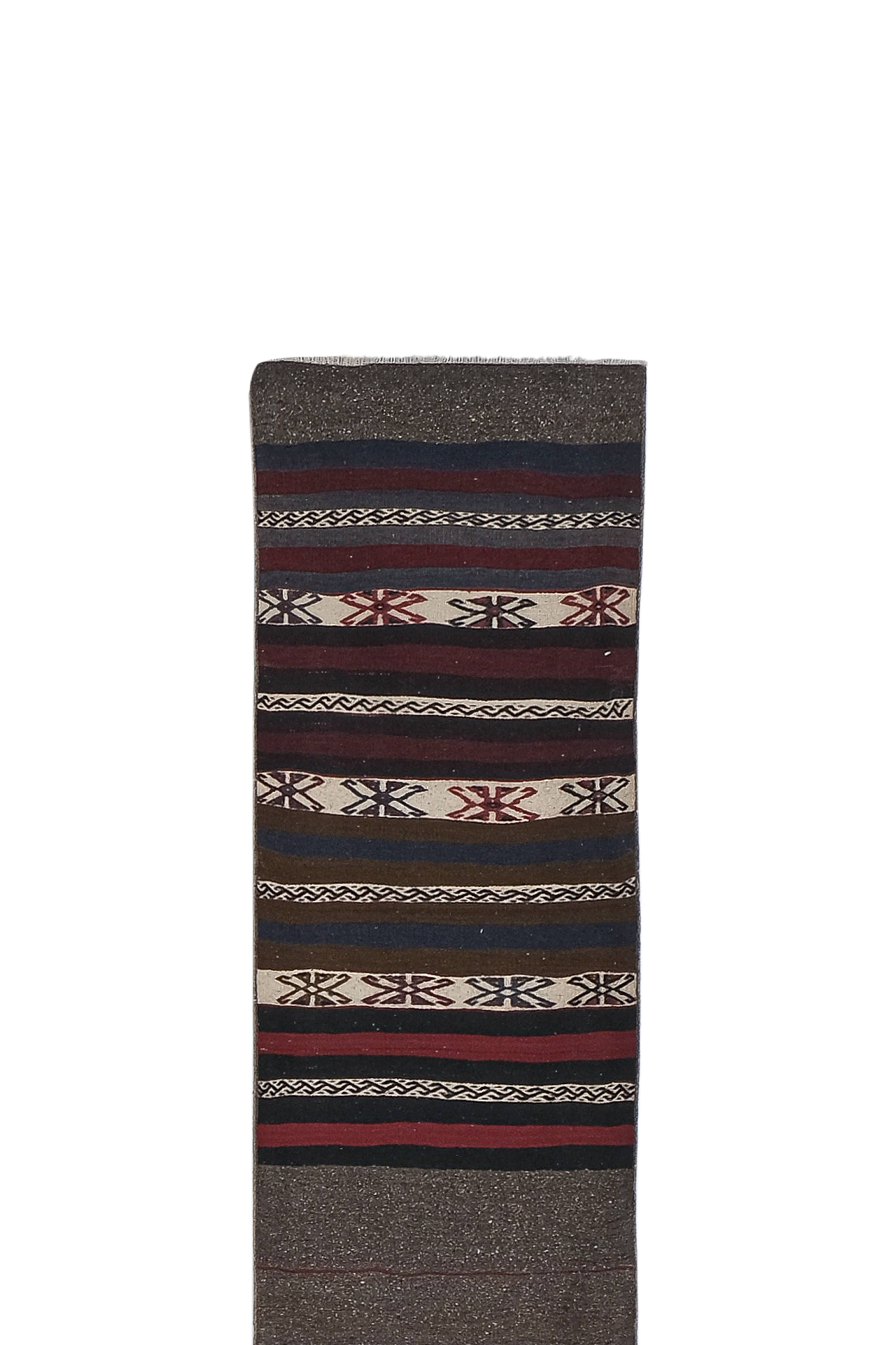 Vintage Turkish Kilim Runner 2'1'' x 17'10''