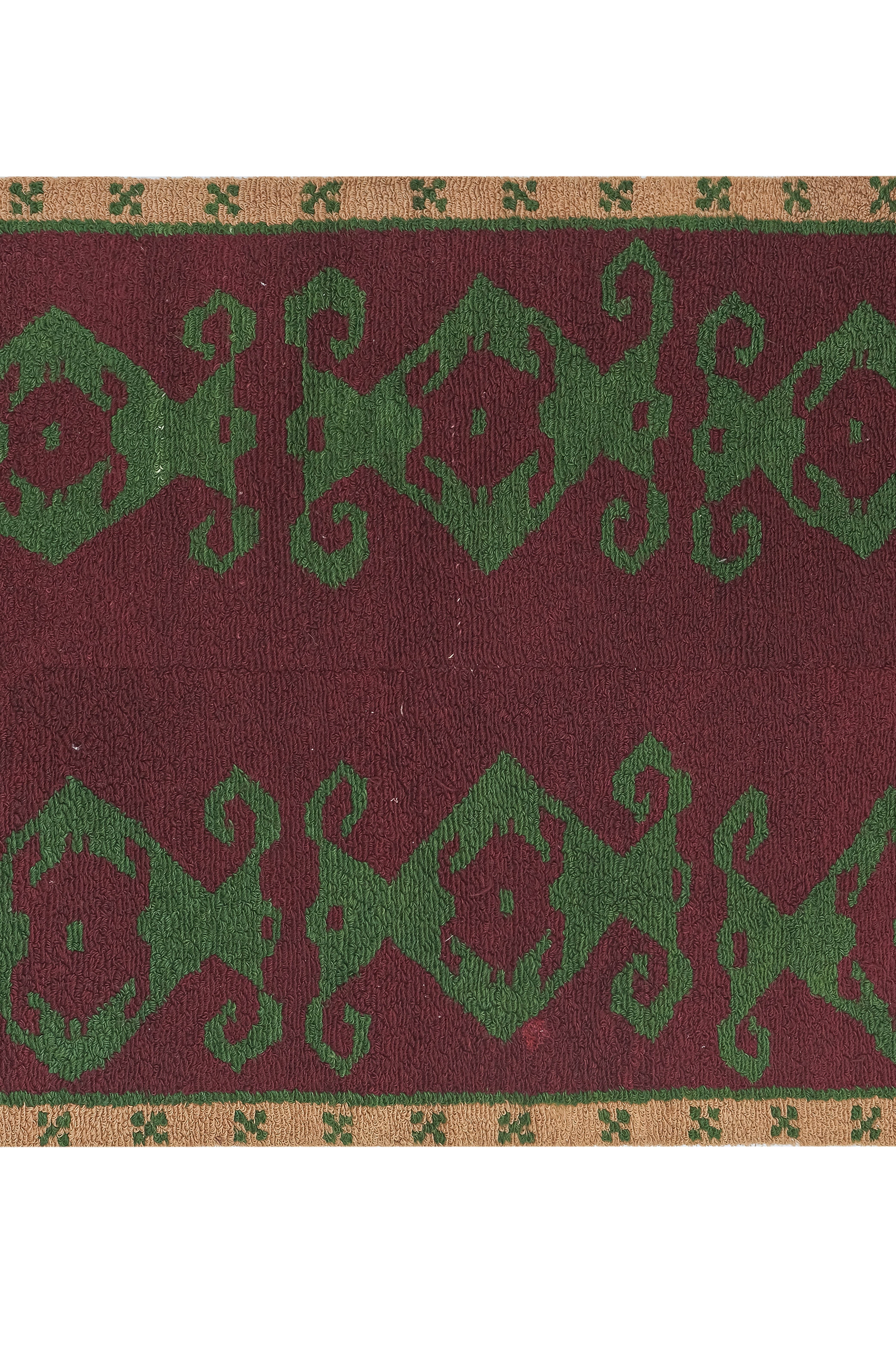 Vintage Checkered Turkish Tulu Rug 4' x 5'1''