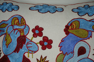 Rabbit Suzani Pillow Cover | 18'' x 18''