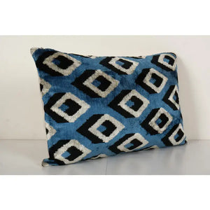 Silk Ikat Velvet Pillow Cover | 16'' x 24''