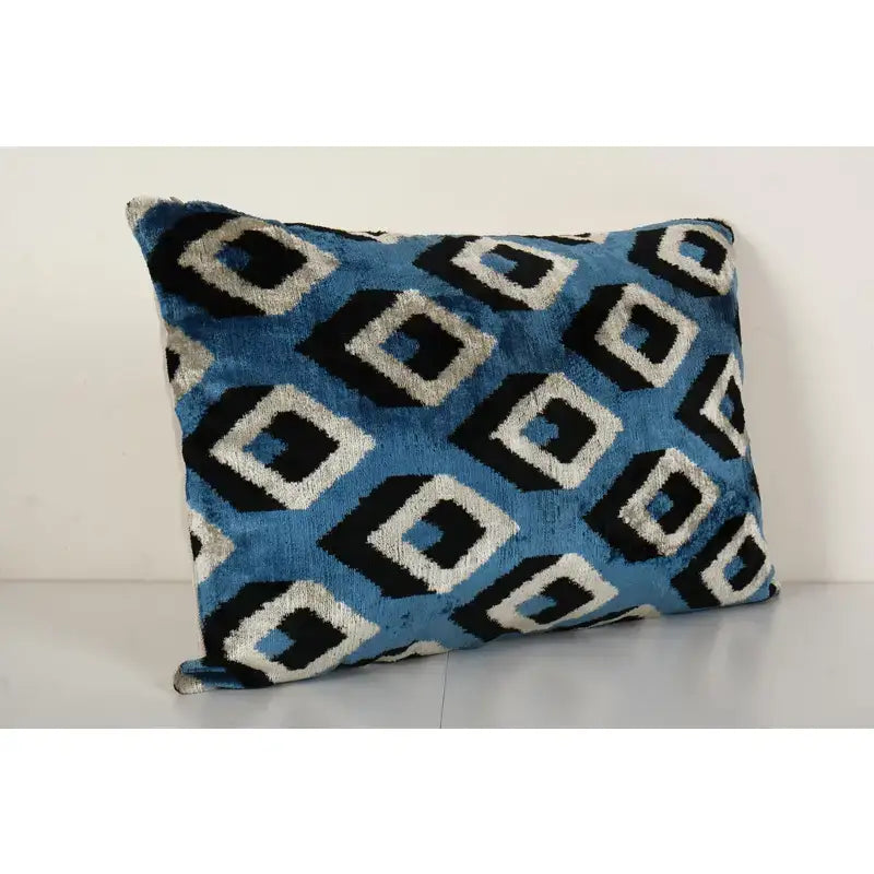 Silk Ikat Velvet Pillow Cover | 16'' x 24''