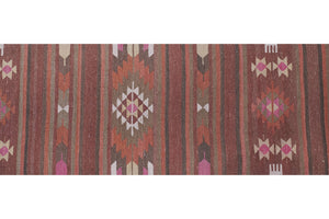 Vintage Turkish Kilim Runner 2'7'' x 24'8''